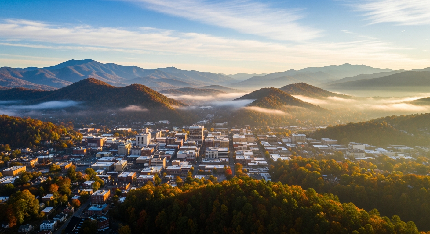 Asheville, Buncombe County regional view — Western NC / Blue Ridge