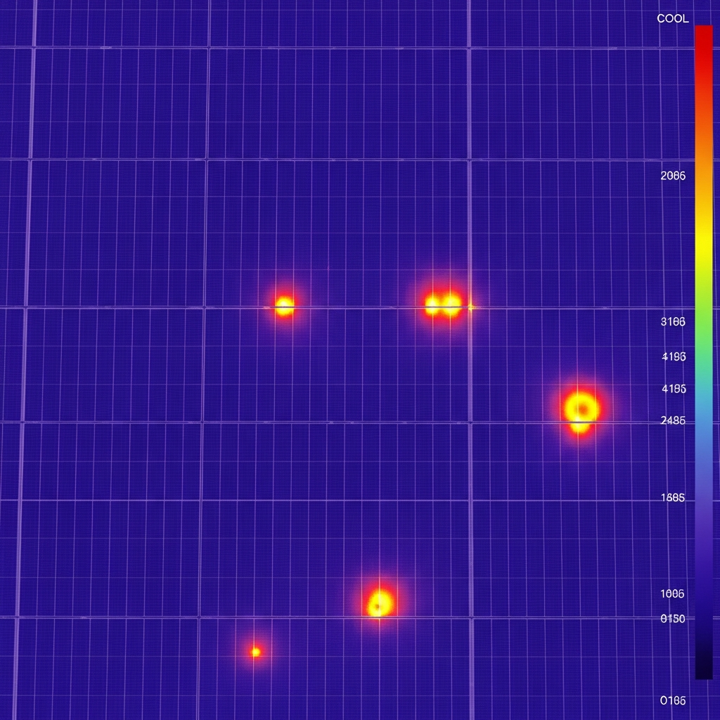 Aerial drone thermal imaging of solar farm hot spots and bypass diode failures